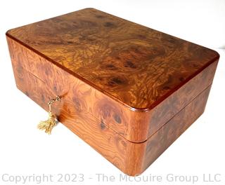 Handmade Wood Burl Veneer Jewelry Box  