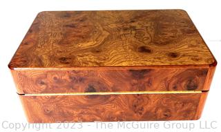 Handmade Wood Burl Veneer Jewelry Box  