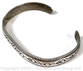 Navajo Native American Sterling Silver Cuff Bracelet with Certificate.