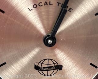 1960’s Brass Zonemaster World Globe Time Zone Brass Clock.  Missing Glass Face and Untested