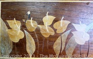 Two (2) Carved Wood Trinket Boxes and Inlaid Wood Tray 