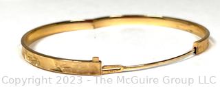 14KT Yellow Gold Bangle Bracelet Slide Closure. 5.5g