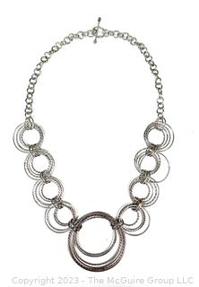 Silver Linked Circles Necklace