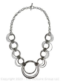 Silver Linked Circles Necklace