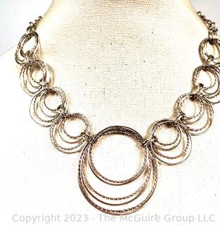 Silver Linked Circles Necklace