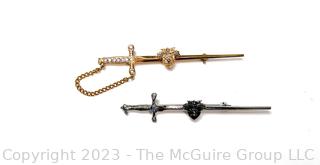 Two (2) US Military Academy West Point Class Sword Pins (was 0221BC)