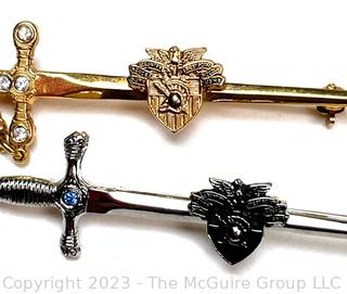 Two (2) US Military Academy West Point Class Sword Pins (was 0221BC)