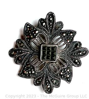 Vintage Silver and Marcasite Brooch