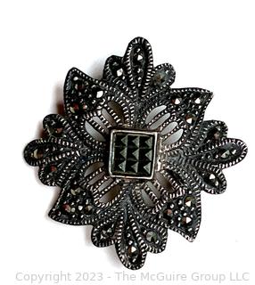 Vintage Silver and Marcasite Brooch