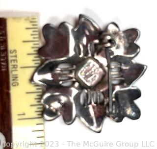 Vintage Silver and Marcasite Brooch