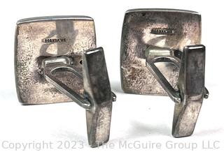 Pair of Sterling Silver Embossed Cuff Links