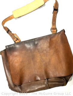 Vintage US Mail Postal Carriers Leather Messenger Bag or Satchel, Made by Byron.  