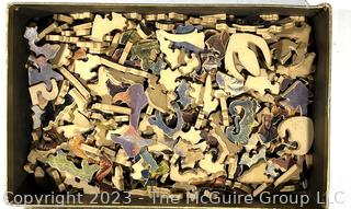 Wooden Jig-Saw Puzzle With Whimsy Shaped Pieces