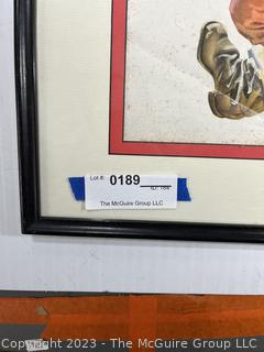 Framed Under Glass Coca Cola Santa Print.  15" x 18"