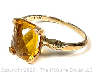 10KT Gold with Yellow Topaz Stone Ring