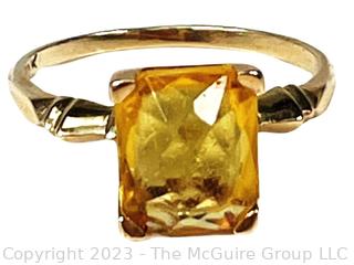 10KT Gold with Yellow Topaz Stone Ring