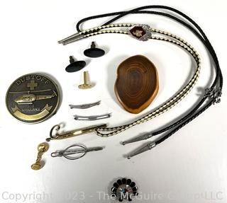 Group of Men's Accessories Including Bolos and Tie Bars