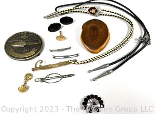 Group of Men's Accessories Including Bolos and Tie Bars