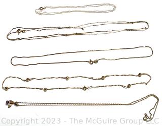 Group of 14KT Yellow Gold Chains.  8.5g total weight