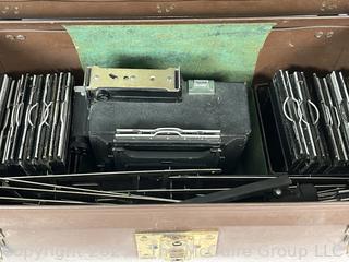 Antique 4" x 5" GRAFLEX Speed Graphic Large Format View Camera With OPTAR F/4.7 135mm and OPTAR F/6.8 90mm Lenses and Film Holders in Carrying Case.  (was 52JT)