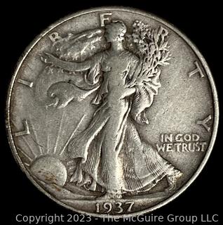 1937 Walking Liberty Half Dollar Silver Coin