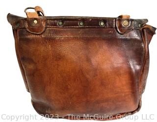 Vintage US Mail Postal Carriers Leather Messenger Bag or Satchel, Made by Byron.  