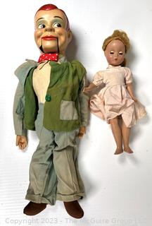 1950's Paul Winchell's Jerry Mahoney Ventriloquist Dummy with Composition Head and Composition American Character Doll