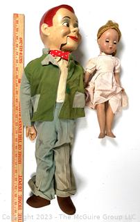 1950's Paul Winchell's Jerry Mahoney Ventriloquist Dummy with Composition Head and Composition American Character Doll