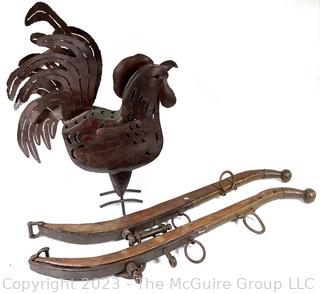 Pierced Metal Rooster and Brass Ball Harness 