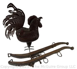 Pierced Metal Rooster and Brass Ball Harness 