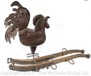 Pierced Metal Rooster and Brass Ball Harness 