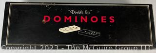 Black Wooden Dominoes Double Six Set, Complete