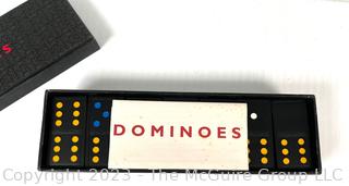 Black Wooden Dominoes Double Six Set, Complete