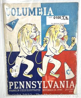 November 10, 1945 Columbia Lions v. UPenn Quakers NCAA College Football Program 