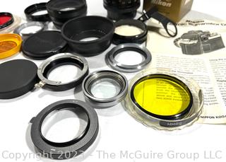 Camera Filters, Connectors and Vintage Nikon Dl-1 Photomic Illuminator For Nikon F F2 Cameras