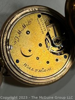 American Waltham Watch Co. Pocket Watch Bond St Grade, Model 1884; SN: 3579259 Produced In 1888 In Gold Tone Case