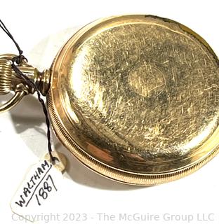 American Waltham Watch Co. Pocket Watch Bond St Grade, Model 1884; SN: 3579259 Produced In 1888 In Gold Tone Case