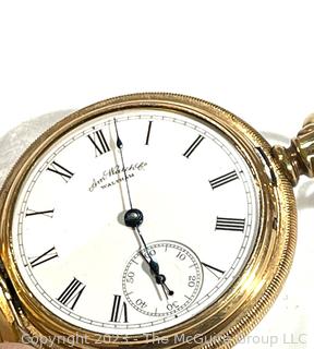 American Waltham Watch Co. Pocket Watch Bond St Grade, Model 1884; SN: 3579259 Produced In 1888 In Gold Tone Case