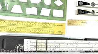 Drafting Tools Including Two (2)  Slide Rules  