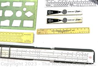 Drafting Tools Including Two (2)  Slide Rules  