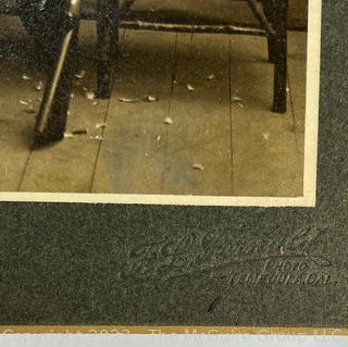 Vintage Cabinet Card Photo of Pheasant Hunters,  Names on Back.  8" x 10"