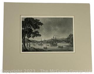 Early Print of Annapolis Harborscape. Measures 8 x 10"