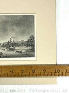 Early Print of Annapolis Harborscape. Measures 8 x 10"