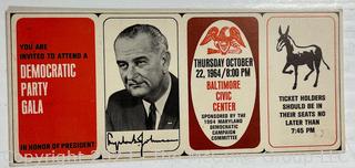 Tickets from 1964 Democratic Convention