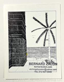 Unframed Matted Bernard Zalon Signed Lithograph Titled "The Higher Line".  8" x 10"