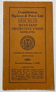 Four (4) Booklets Including War Ration Book, Bylaws of Musicians Protective Union & Jim & Jane and their Western Vagabonds