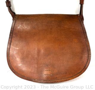 19th C Leather Hunting Game Bag and Cartridge Case