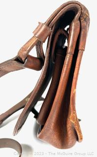 19th C Leather Hunting Game Bag and Cartridge Case