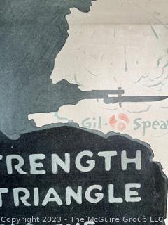 Original Unrestored 1918 World War I YMCA Propaganda Poster "Workers, Lend Your Strength To The Red Triangle ... WWI United War Work Campaign. Measures 20 x 32". 