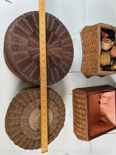 Four (4) Antique Sewing Baskets 